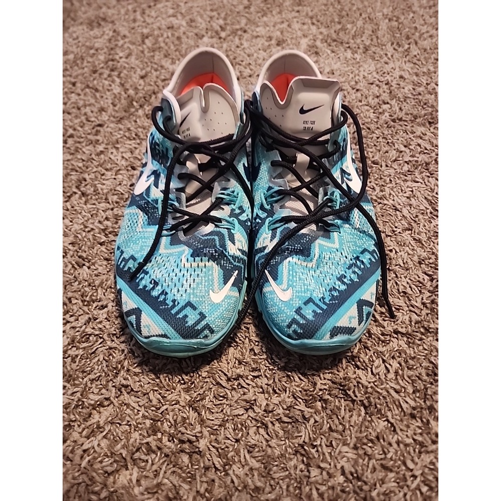 Nike Free 5.0 Athletic‎ Running Shoe Womens Size 9 Teal Blue White